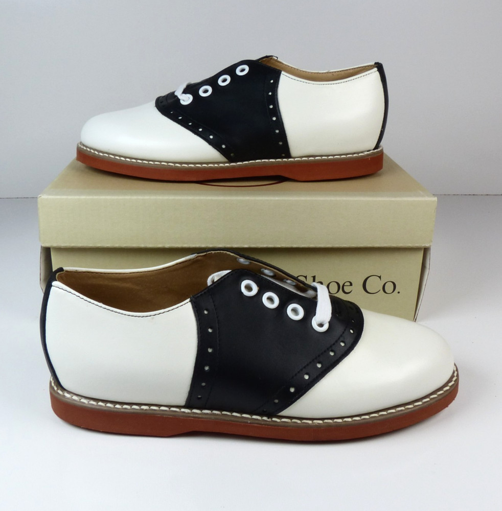 Kesco Classic White Black Saddle Shoes Leather Oxford Uniform 4667 Unisex Sizes