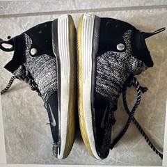 NIKE React Fly Knit Tennis Shoes Athletic BLACK AH3465-004 Lace Up SZ 4Y Mid Top