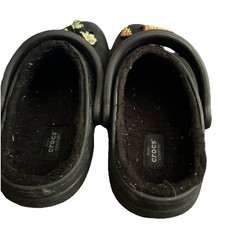 Crocs Classic Lined Clogs Black Fuzzy Warm Shoes Women’s Size 5 With Charms