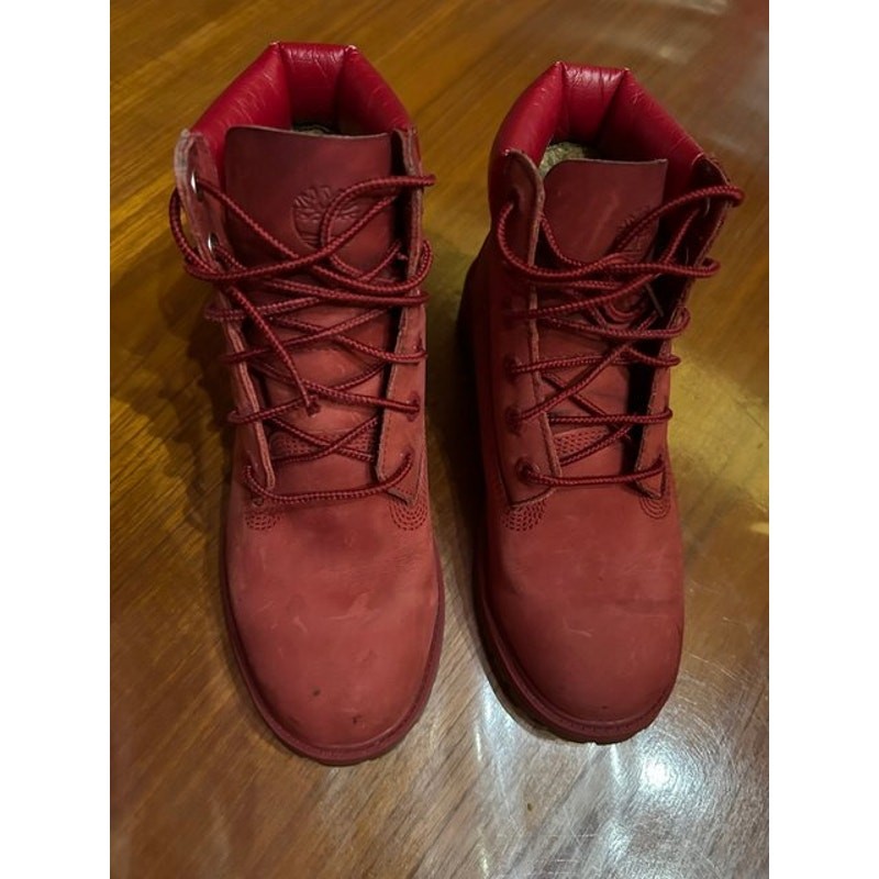 Timberland Waterproof Boots Premium Red Mono Size 4 Junior Boys A13HV A2825