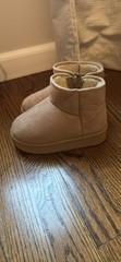 First Steps Kids Tan Suede Ankle Bootie Zip Lined Round Toe US 11