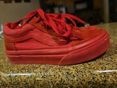 Vans Red Old Skool Shoes Sneakers Tennis Kicks Unisex Kids Size 11