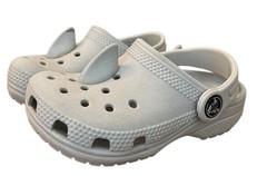 Crocs Size C 8 Gray I Am Shark Shoes Summer Fun Beach Slip On Back Strap