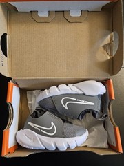 Nike Flex Runner 2 TDV Toddler Size 2C Pewter Gray White DJ6039-003 NIB