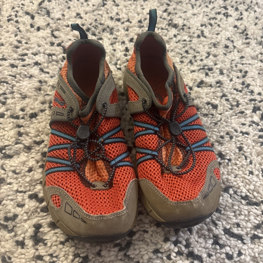 TEVA CHURN 1000337 ORANGE GRAY MESH WATER HIKING SHOES SIZE 4 YOUTH
