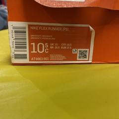 Nike Flex Runner 3 (PS) RED WHITE Girls Boys Athletic Sneakers 10.5C New In Box