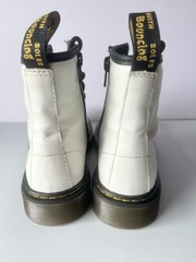 White Doc MARTENS 1460J COMBAT BOOTS LEATHER LACE UP ZIP SZ 4 Men/ 5 Ladies
