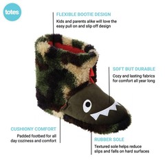 Totes Kid’s Boot Slippers, Dinosaur 11-12