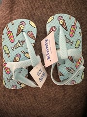 Kinnly Flip Flops Kids sizes Blue Ice Cream 5/6 7/8 9/10 13/1 TX