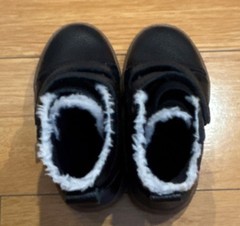 UGG Black White Fur Trim Leather Ankle Boots Baby Boys Size 6