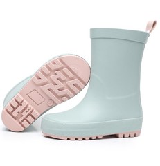 Toddler Rain Boots with Easy-On Handles, Waterproof Rubber Boots for Girls an…