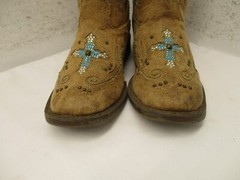 Roper Southwest Cross Square Toe Cowboy Boots Kids Sz 10 Style 09-018-1901-0990