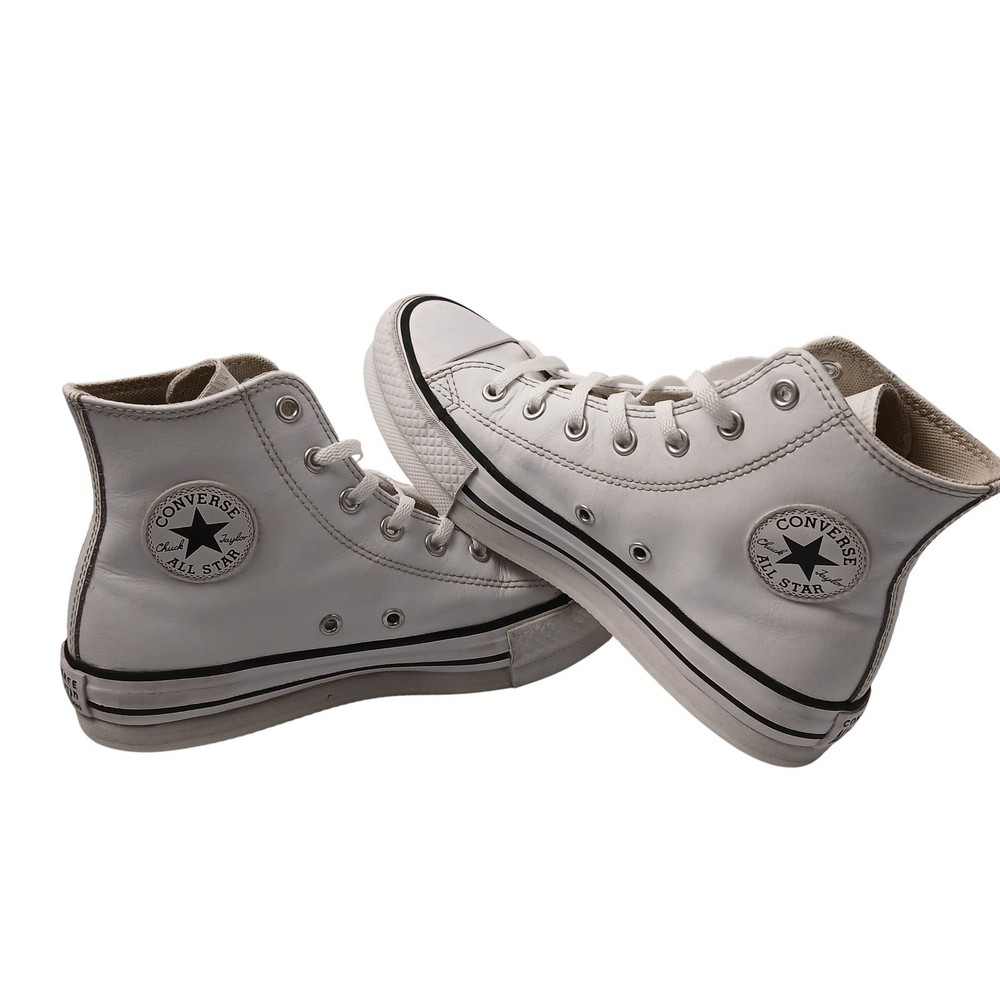 Converse Chuck Taylor All Star Move White Leather Platform High Top Kids Size 4