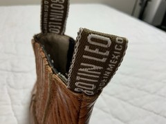 Vintage Western Cowboy Boots, Mexico Size 16 1/2, Leather, Cognac, Botin Leo