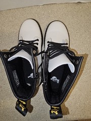 Dr. Martens Zavala Combat Boots White NEW Kids Size US 4