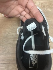 VANS Old Skool Black & True White Big Kids Shoes Size 3.5