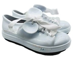Mini Melissa BE + DISNEY White Sneakers Size 12 PVC Lace Up Mickey Ears Unisex