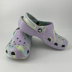 Crocs Classic Marbled Clogs Purple Mint Green Yellow Size Juniors J 3 No Defects