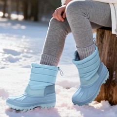 Boys Girls Winter Snow Boots Waterproof Warm Mid-Calf Outdoor Kids Shoes Boots