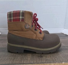 Crocs 11443 Cobbler Plaid Lined Foldover Lace Up Ankle Boots Child 12