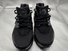 Size 7Y (GS) – Nike Huarache Run Low Triple Black 654275-016 SNEAKERS