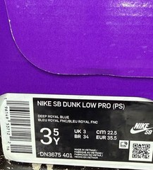 Nike SB Dunk Low Pro “Dodgers” (PS) sneakers – 3.5y/5w