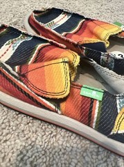 Sanuk Donny Funk Charcoal Multi Blanket Sidewalk Surfer Shoes Children Size 13