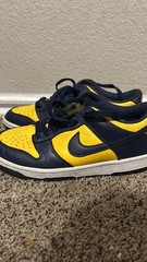 Nike Dunk Low Yellow/Blue Leather Low Top Sneaker Youth 6Y CW1590-700