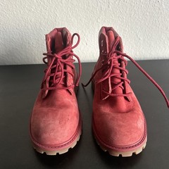 Timberland Premium Waterproof Boot Dark Red Leather Size US 12 Toddler Primaloft