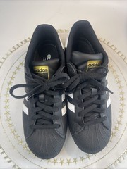 Adidas Superstar Core Black White Sneaker Youth 7, Womens 8.5, Mens 7