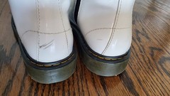 GREAT Dr Doc Martens 1460J Combat Boots Youth Size US 4 White Lace Up Side Zip