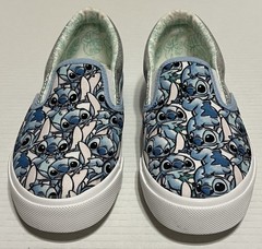 Ground Up Disney Lilo Stitch Silver Glitter Slip On Shoe Sneaker Youth 3 NWOT