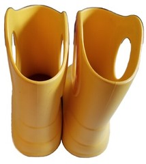 Okabashi Toddler Rain Boots Pull On & Yellow with Swirl Size 9 Pre-Owned