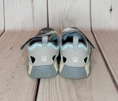 Sperry Top-sider Wet Tech Fish Leather Sport Sandals Big Kids Size 1W Gray Blue