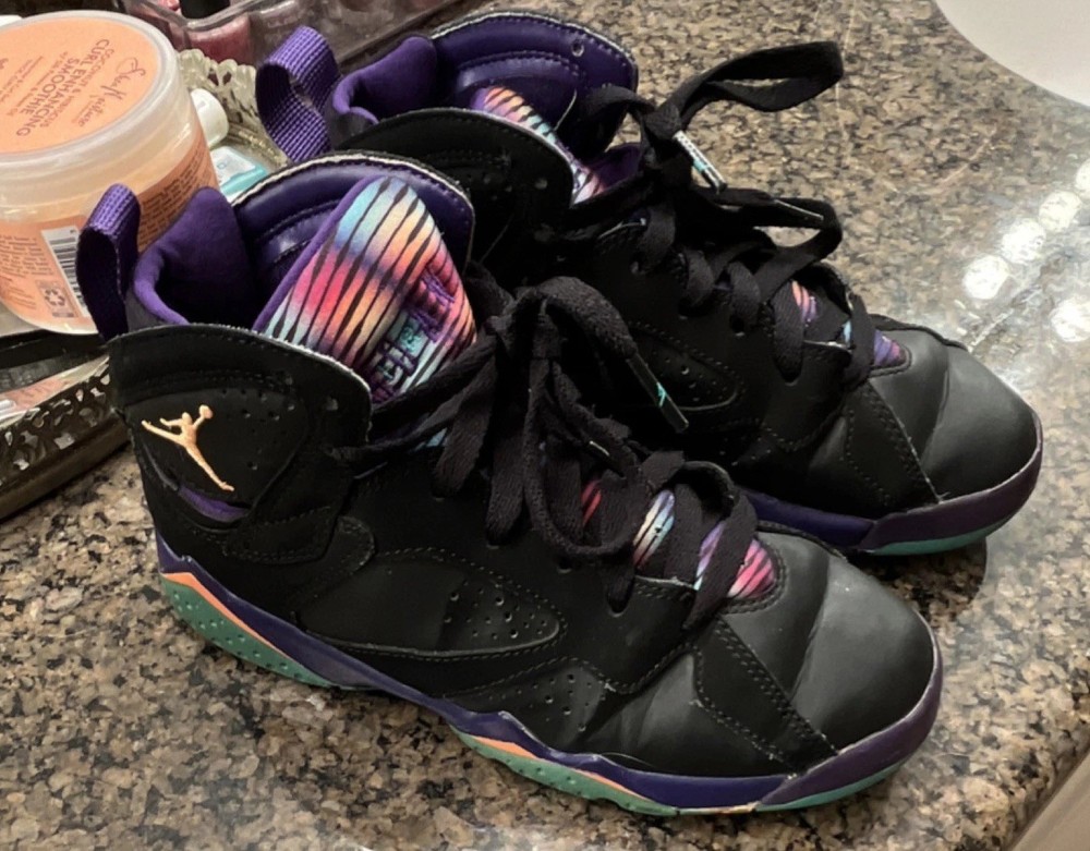 Jordan Air Jordan 7 Retro Black Multicolor Unisex Kids Sneakers 4Y