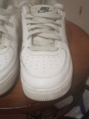 Nike Air Force GS White Leather Digital Swoosh Youth Sneakers CW1577-100 Size 7Y