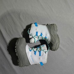 Columbia Bugaboot Snow Boots Kids 9 Grey Blue Waterproof Insulated BC6499-031