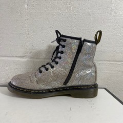 Dr. Martens 1460 J Glitter Silver Ankle Boots Size Zipper Kids Size 3 US/2 UK