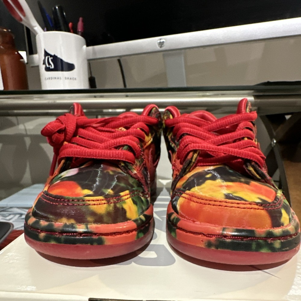 Nike SB Dunk Low Pro QS (PS) Varsity Red Tie Dye 11C Unisex Kids Sneaker