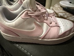 Nike Dunk Low Unisex Kids 4Y Pink/White Leather Low Top Sneakers DV5456-105