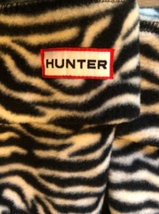 HUNTER BLACK & WHITE ZEBRA ANIMAL PRINT WELLINGTON BOOT LINERS SIZE MS USA 5-7