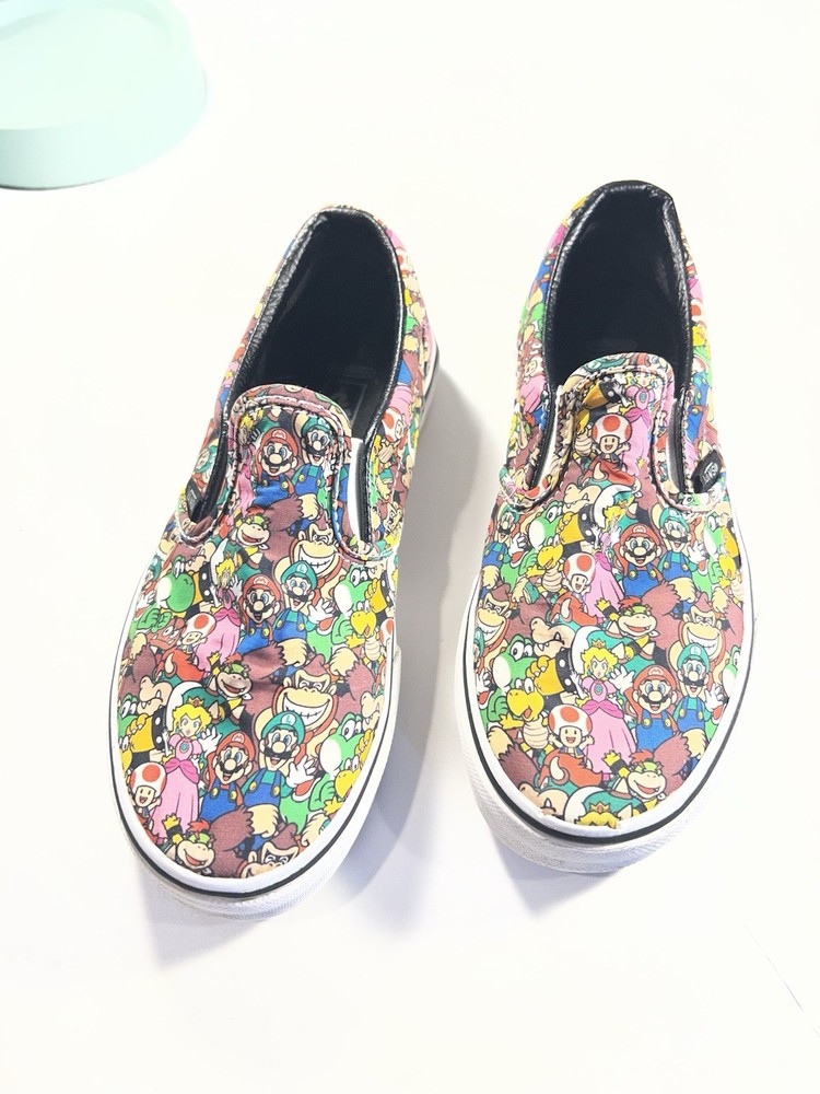 Vans Nintendo Super Mario Bros slip ons Game Over Kids 3