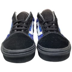Vans Old Skool Lightning Kids 1.5 Blue Black Shoes Skate Sneakers Damage