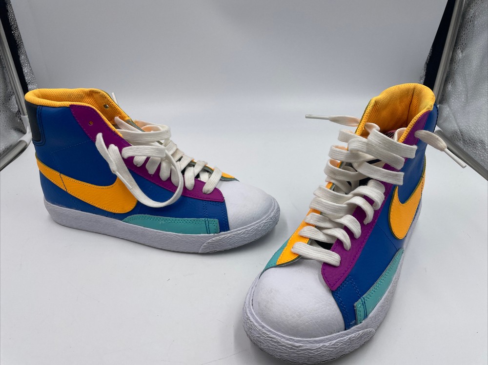 Nike Blazer Mid GS Aurora Purple Yellow Women’s Size 5Y 4 Multicolor CZ9441-400