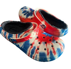 Crocs Classic Junior 6 Clog Tie Dye Lined Red White Blue USA Unisex Patriotic
