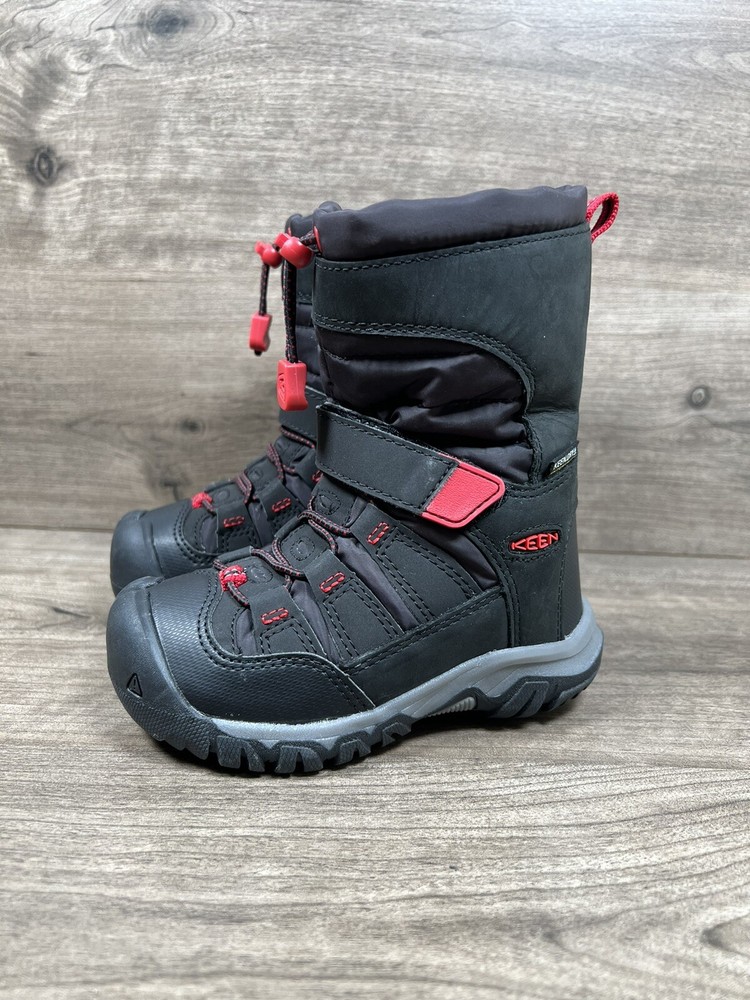 KEEN Winterport Waterproof Insulated Winter Snow Boots Size 8 Youth Black Red