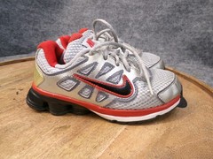 Nike Shox Kids PS Size 9C Silver Red Athletic Shoes Sneakers Lace Up Retro