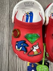 Crocs Red Sonic The Hedgehog Classic Clog Sega Size C5 Kids Boys Girls New