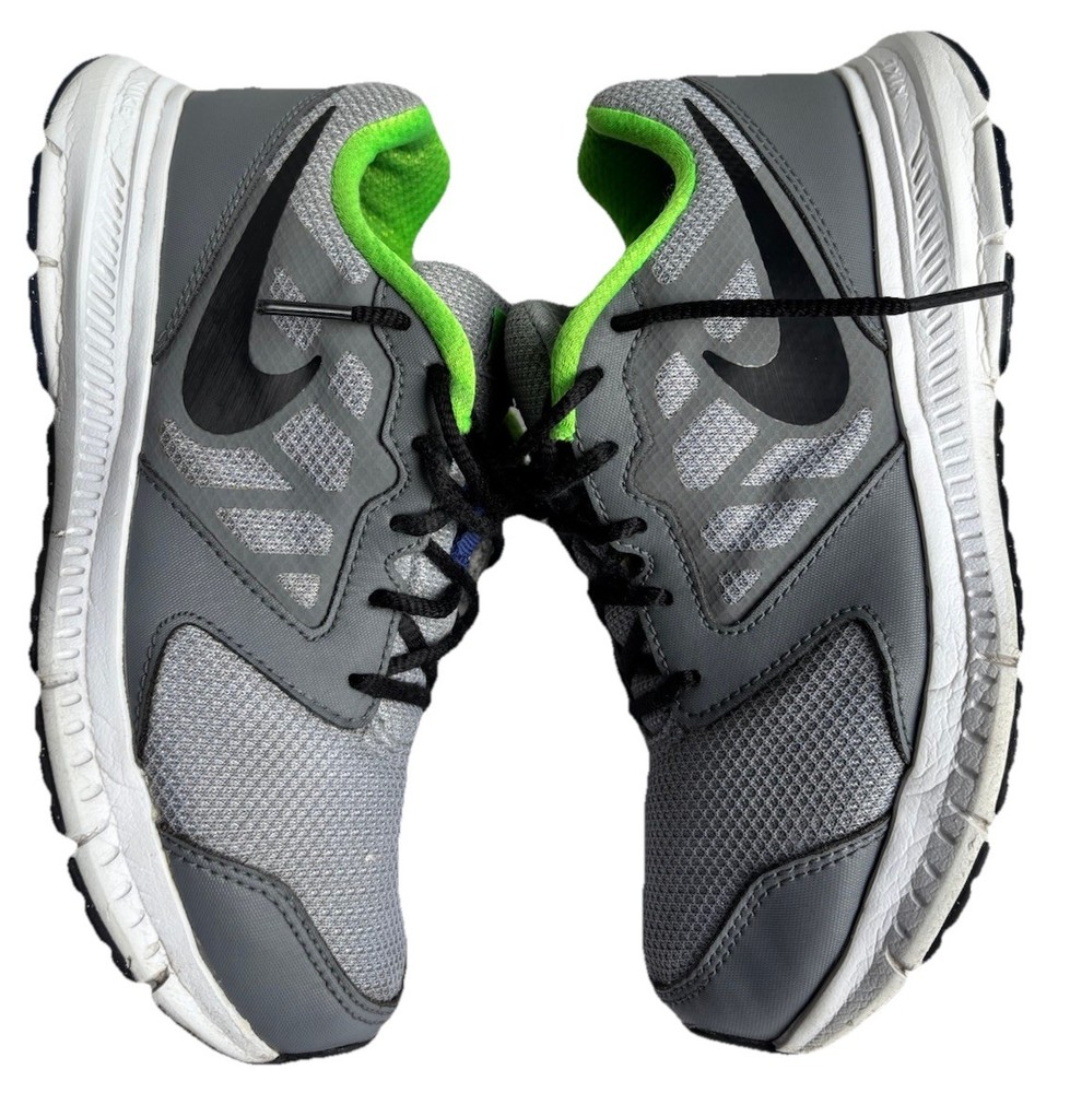 Nike DOWNSHIFTER 6 Running Shoe 4Y grey black volt lime green Active Gym Unisex