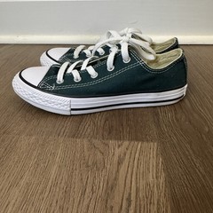 Converse All Star Sneakers Dark Green YOUTH Size 2 Low Top